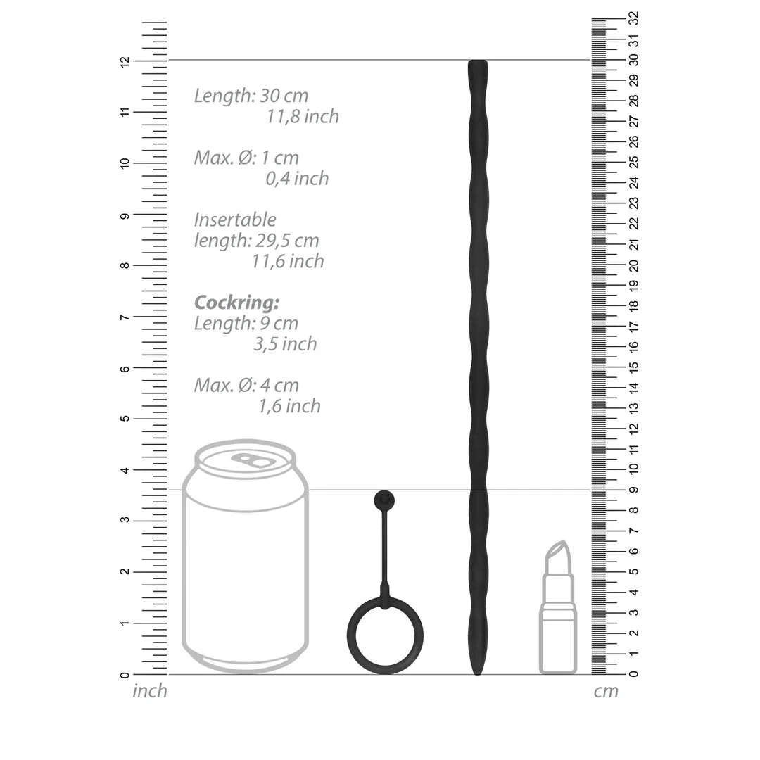 Set Ouch de plug de silicona y anillo para el pene, negro - Imagen 6