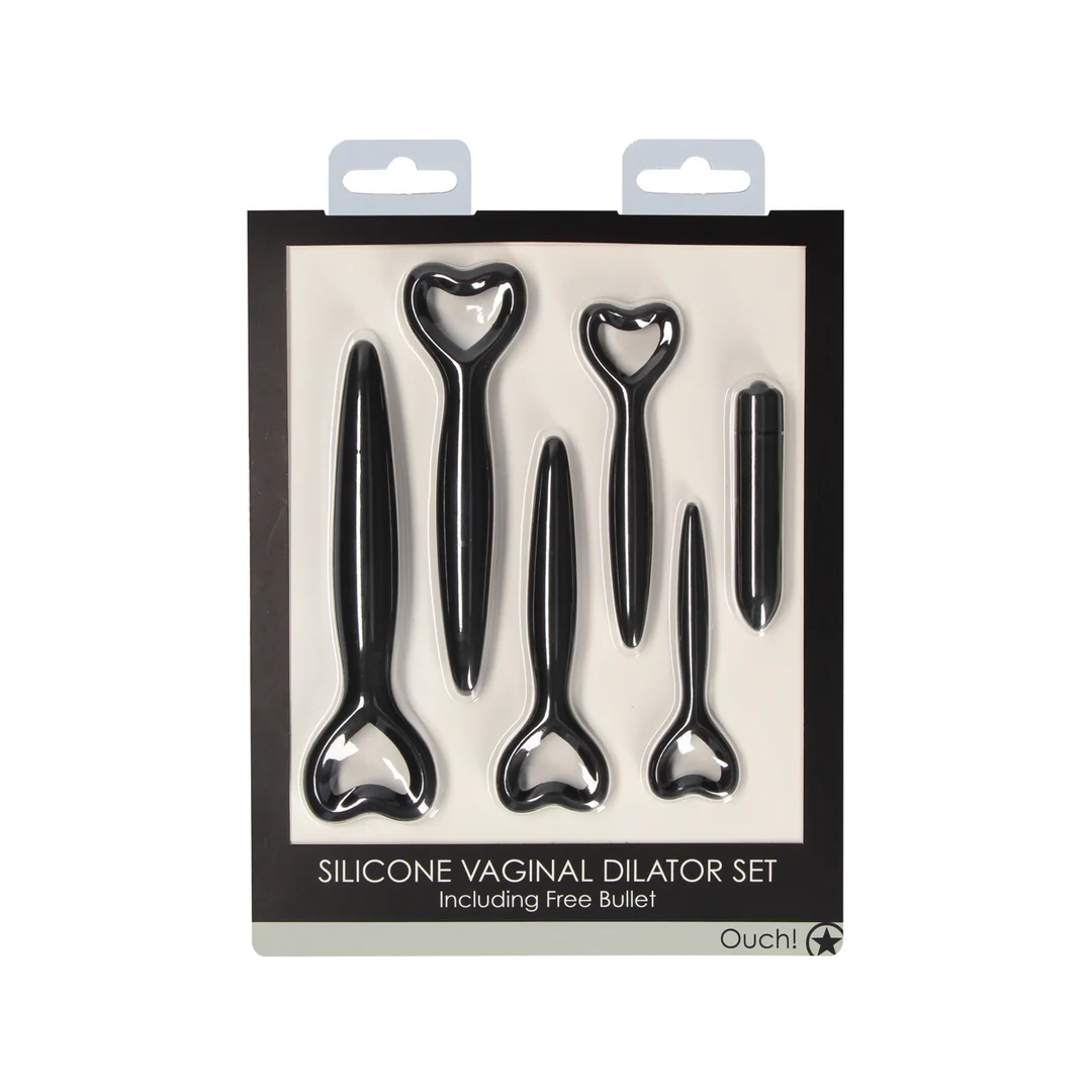 OU485BLK-2 Dilatadores uretrales de forma flexible: set de dilatadores vaginales de silicona - Imagen 1