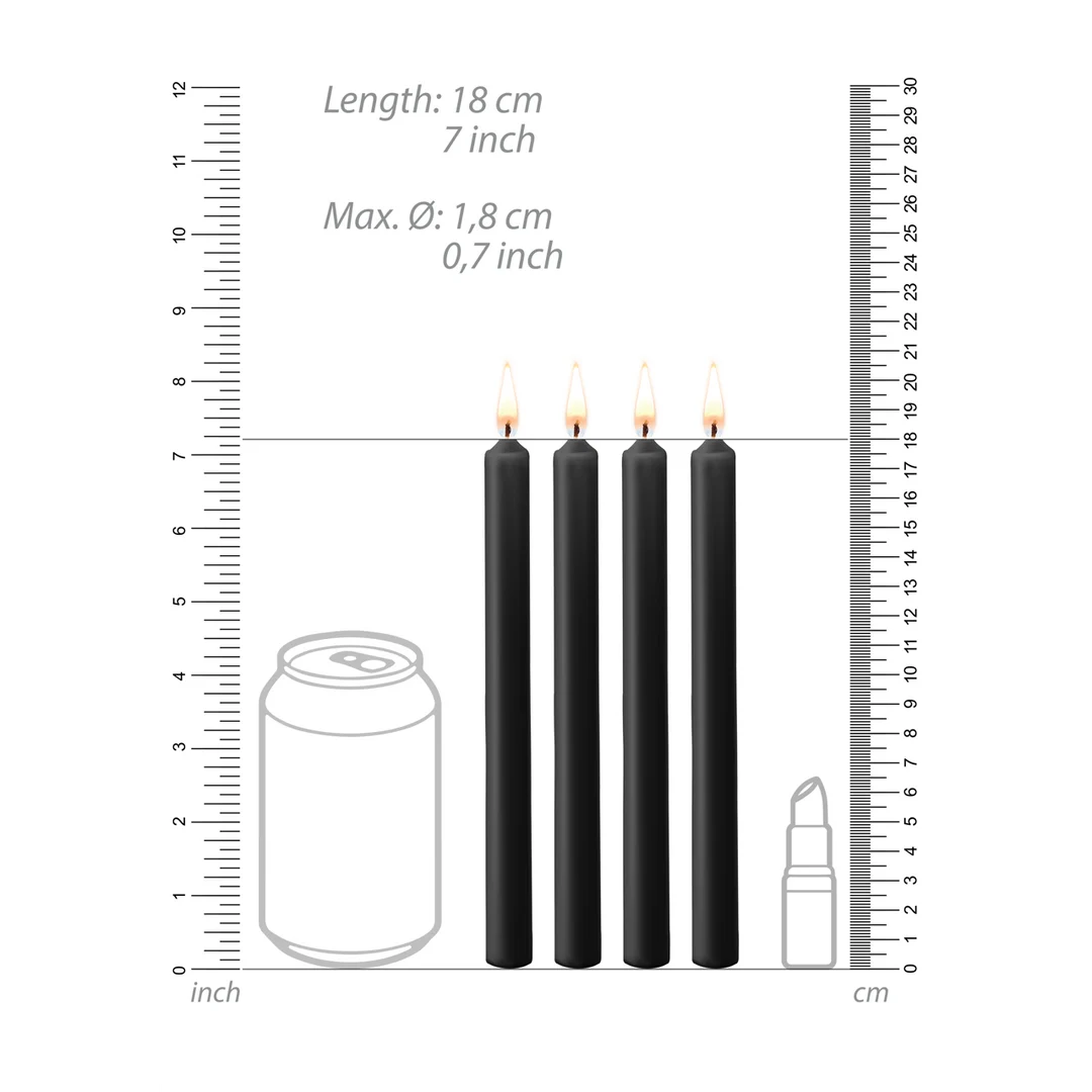 Velas de cera Ouch!, 4 unidades, grandes, negras - Imagen 3