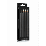 Velas de cera Ouch!, 4 unidades, grandes, negras