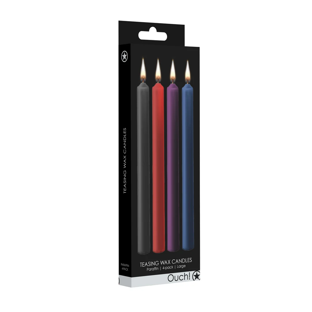 Velas de cera Ouch!, 4 unidades, grandes, negras - Imagen 6