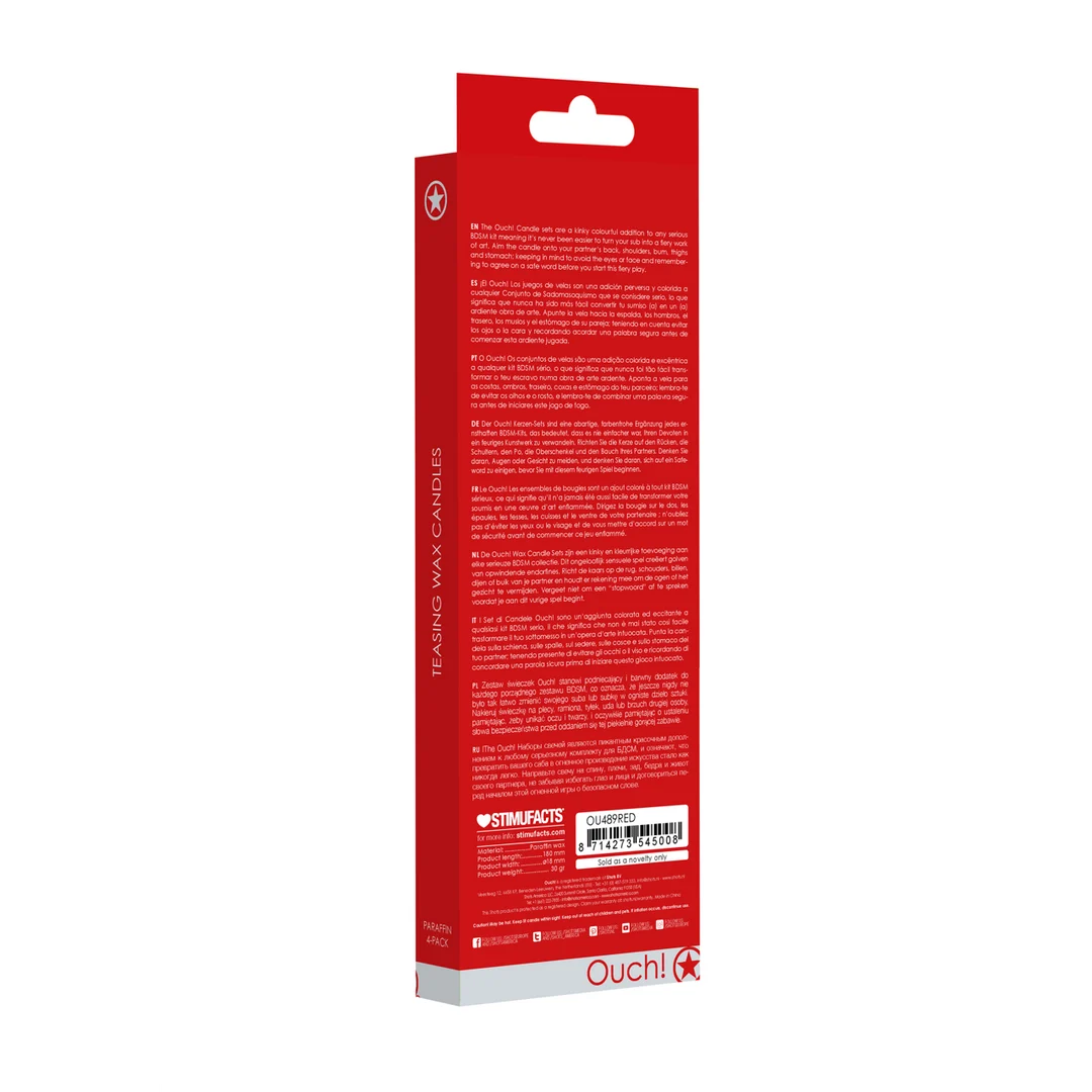 Velas de cera Ouch!, 4 unidades, grandes, negras - Imagen 12