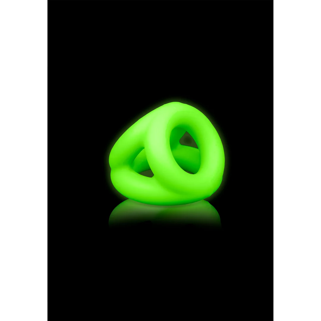 Anillo para el pene Ouch! Glow in the Dark con banda para los testículos - Imagen 5