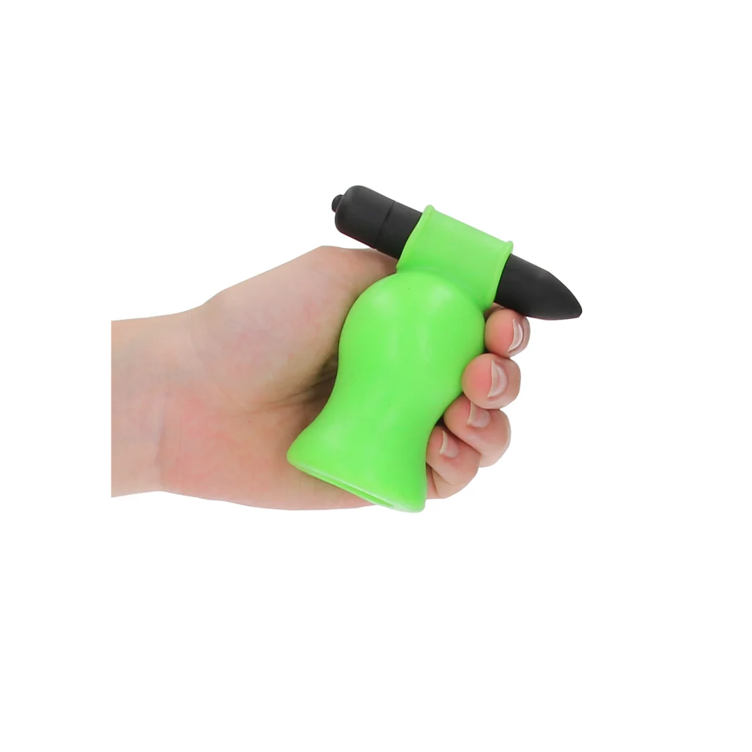 Masturbadora vibradora Ouch! Glow in the Dark con forma de cabeza - Imagen 5