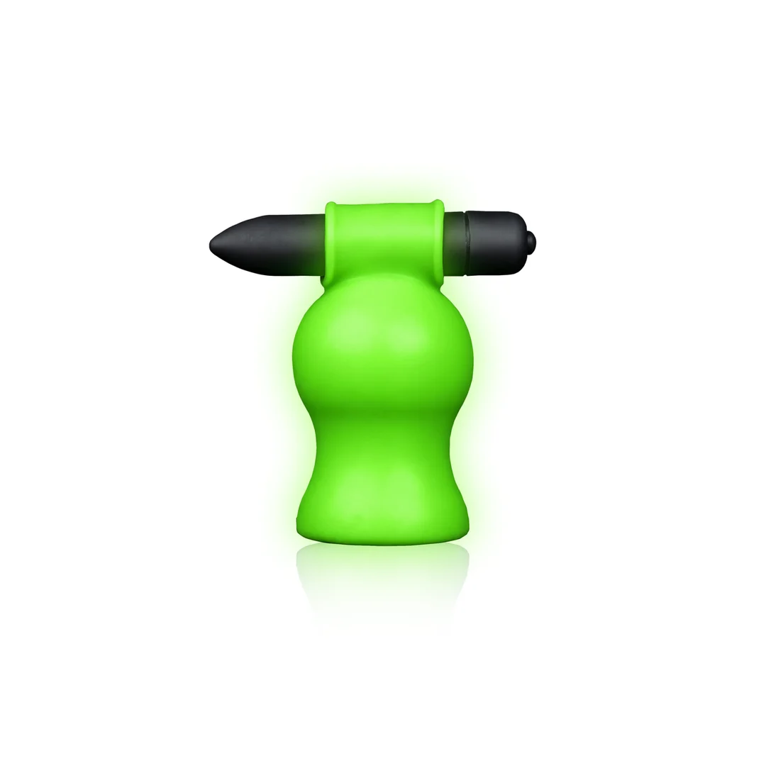 Masturbadora vibradora Ouch! Glow in the Dark con forma de cabeza - Imagen 3