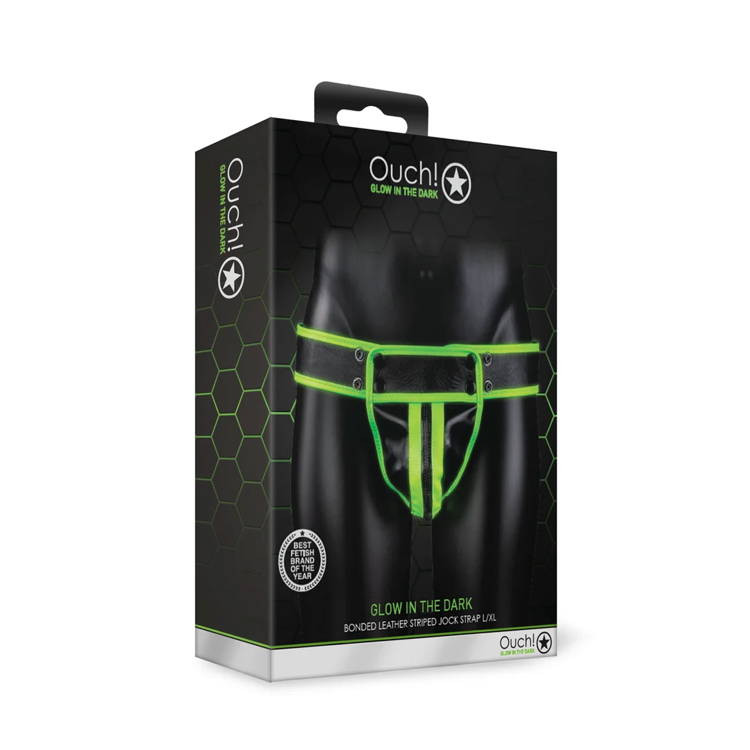 Suspensorio que brilla en la oscuridad, ropa interior sexy para hombre con estilo bondage – Ouch! - Imagen 1
