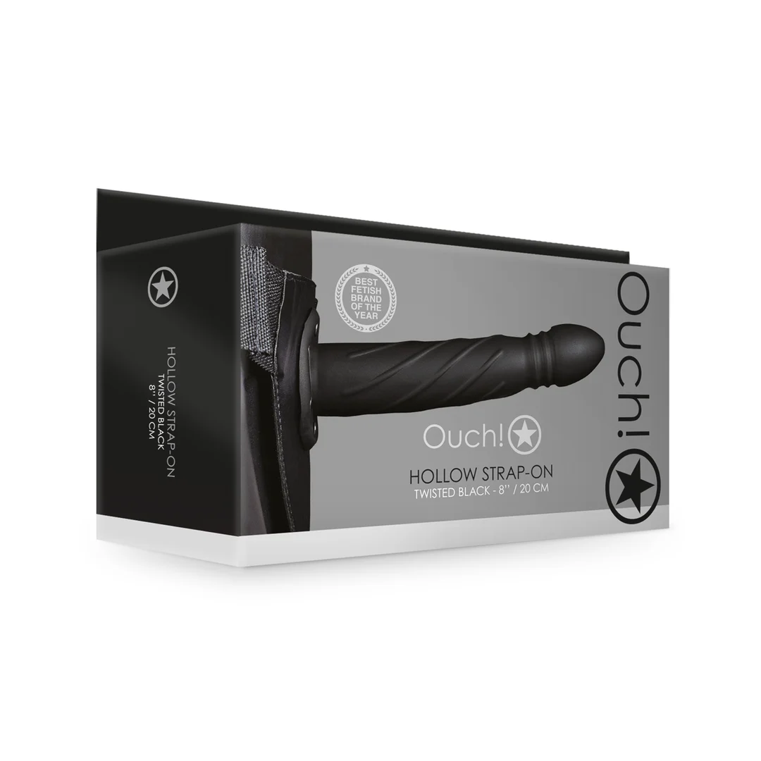 Ouch! Twisted Hollow Strap On 20 cm negro - Imagen 1