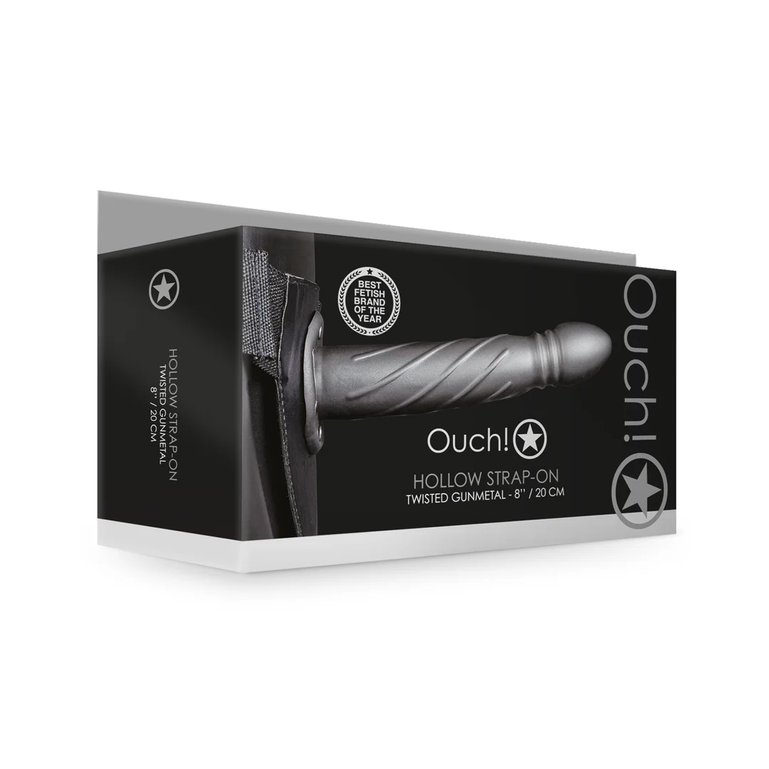 Ouch! Twisted Hollow Strap On 20 cm negro - Imagen 13