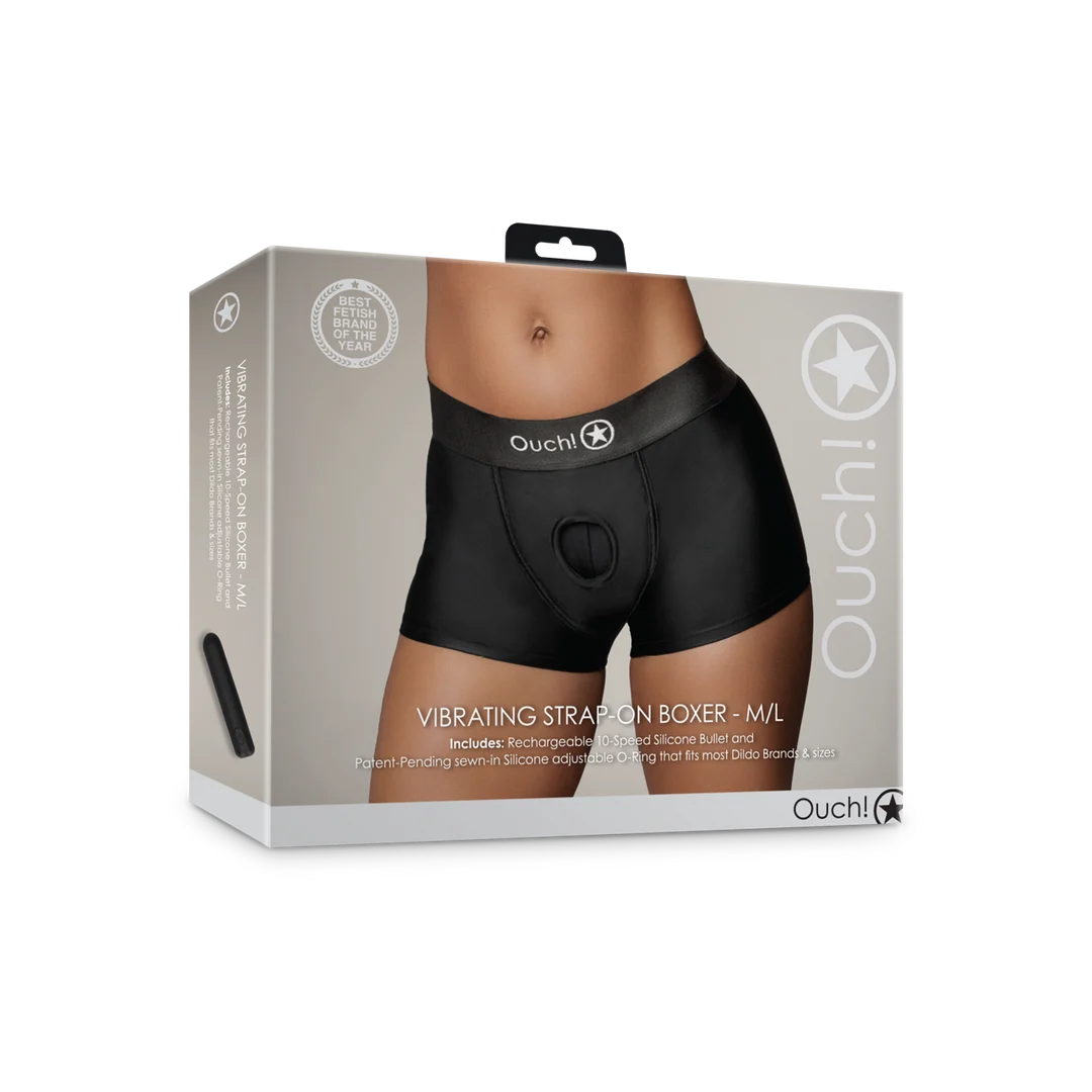 Boxer vibrador con arnés Ouch! by Shots - Imagen 1