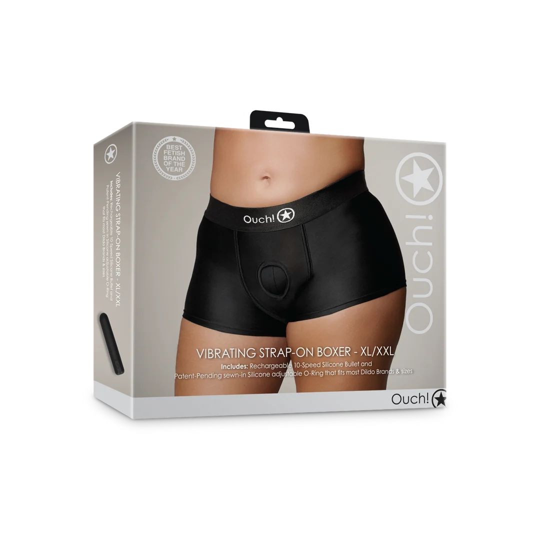 Boxer vibrador con arnés Ouch! by Shots - Imagen 7