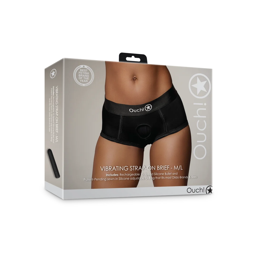 Vibrador bala con 10 modos – Calzoncillo vibrador tipo arnés Ouch! by Shots - Imagen 1