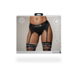 Ouch! Tanga con arnés y vibrador, con ligueros ajustables - Imagen 2