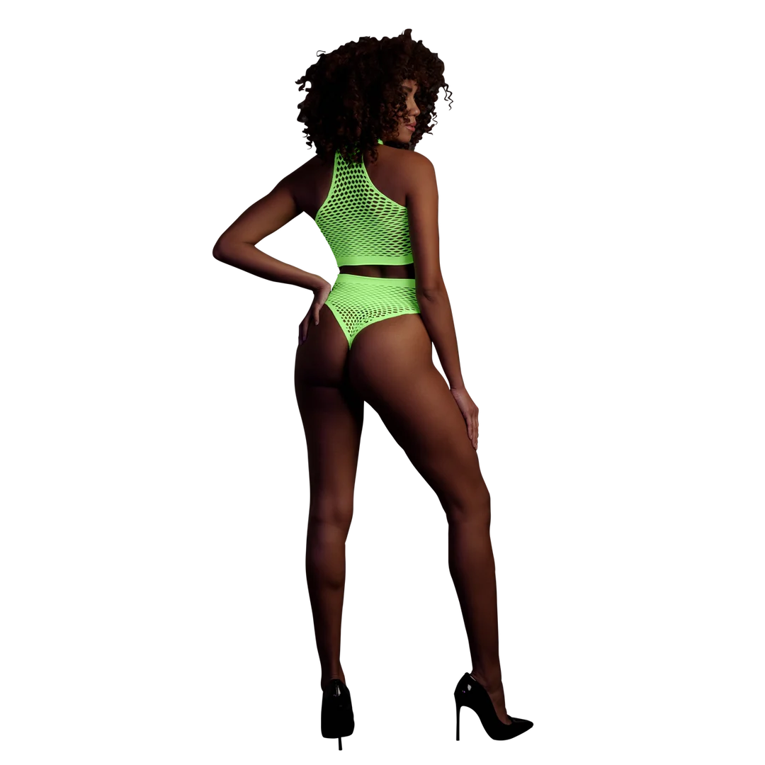 Conjunto verde neón de cuello alto con braga - Imagen 2