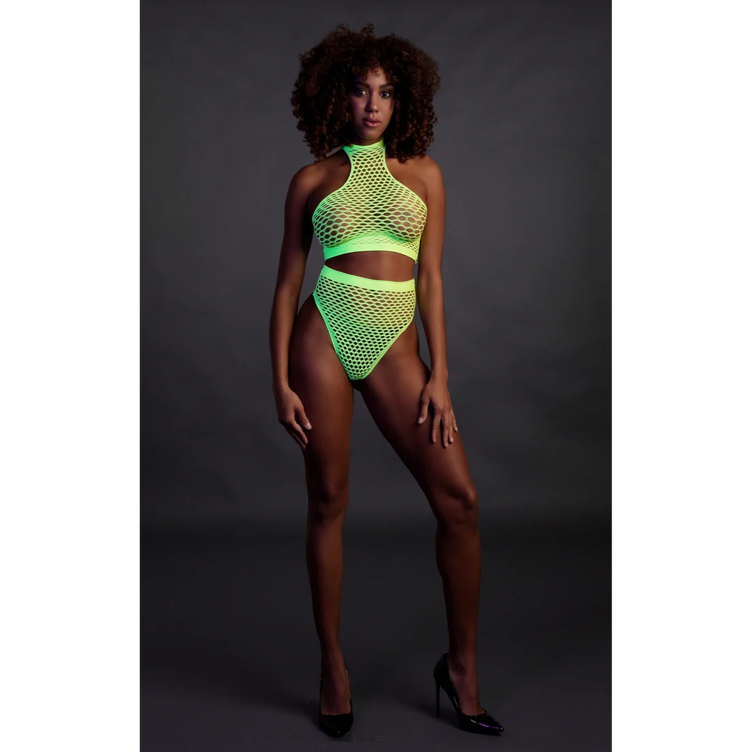 Conjunto verde neón de cuello alto con braga - Imagen 3