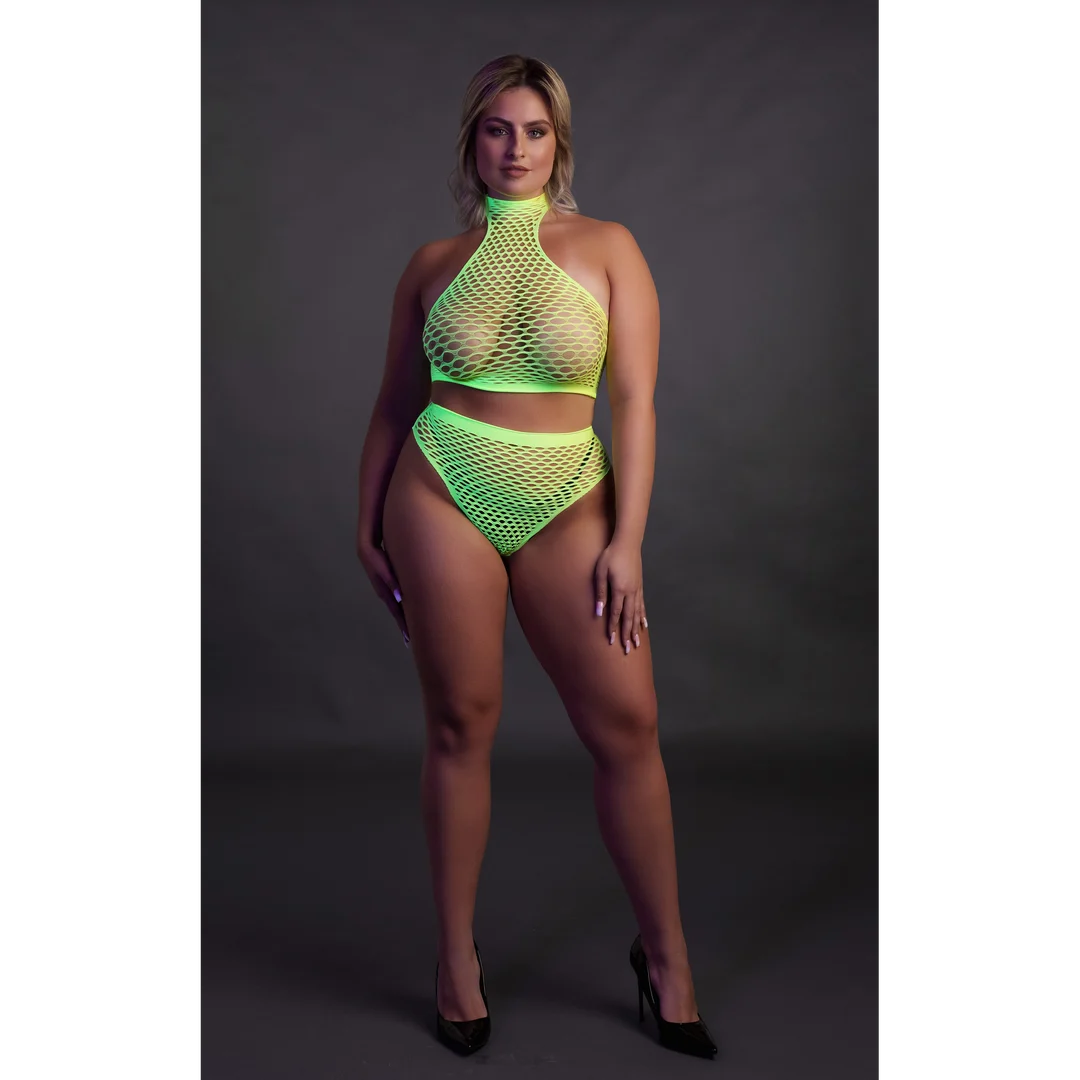 Conjunto verde neón de cuello alto con braga - Imagen 9