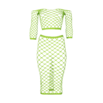 Top corto verde neón con falda larga - Imagen 5