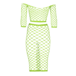 Top corto verde neón con falda larga - Imagen 6