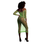Top corto verde neón con falda larga - Imagen 2