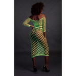 Top corto verde neón con falda larga - Imagen 4