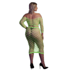 Top corto verde neón con falda larga - Imagen 8