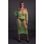 Top corto verde neón con falda larga - Imagen 9