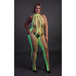 Body de rejilla rosa neón con cuello halter - Imagen 15