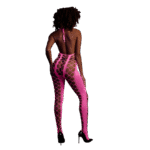 Body de rejilla rosa neón con cuello halter - Imagen 2