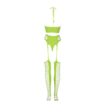 Conjunto verde neón con top corto y medias - Imagen 6