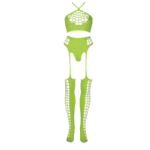Conjunto verde neón con top corto y medias - Imagen 11