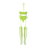 Conjunto verde neón con top corto y medias - Imagen 12