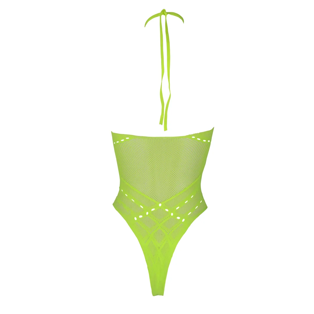 Body rosa neón con cuello halter - Imagen 12
