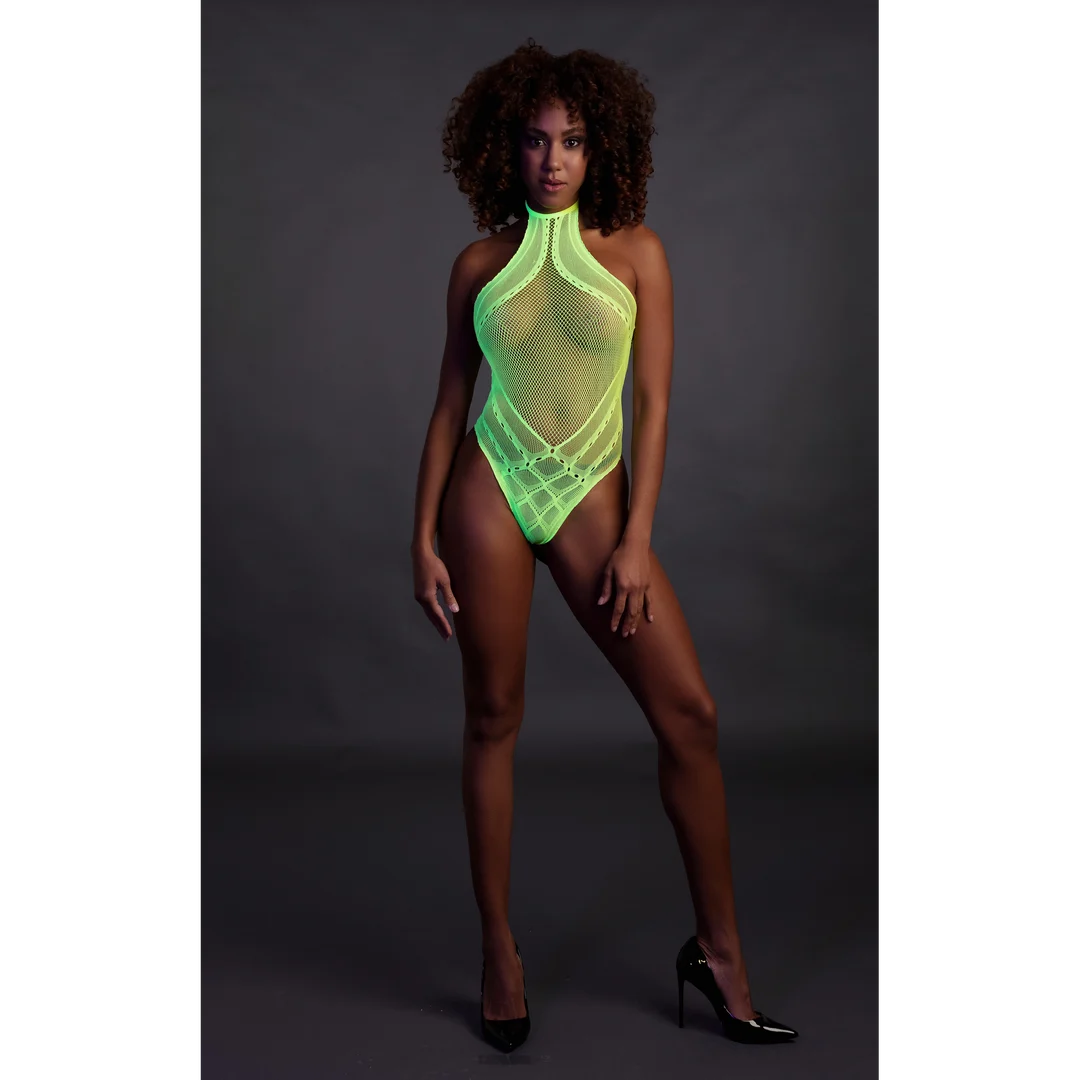 Body rosa neón con cuello halter - Imagen 9