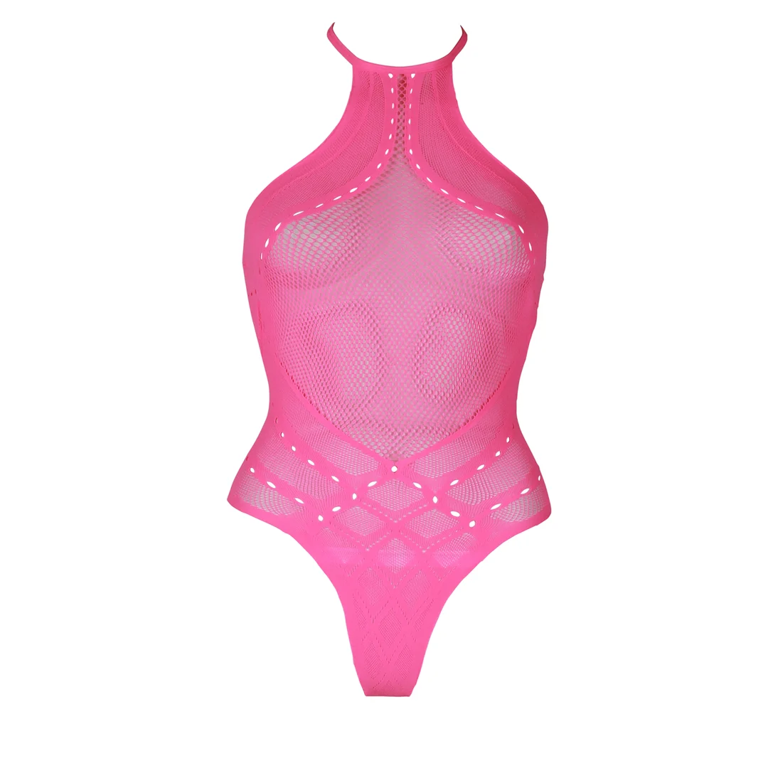 Body rosa neón con cuello halter - Imagen 17