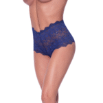 Boyshort de encaje con abertura en la entrepierna S/M, azul arándano - Imagen 2