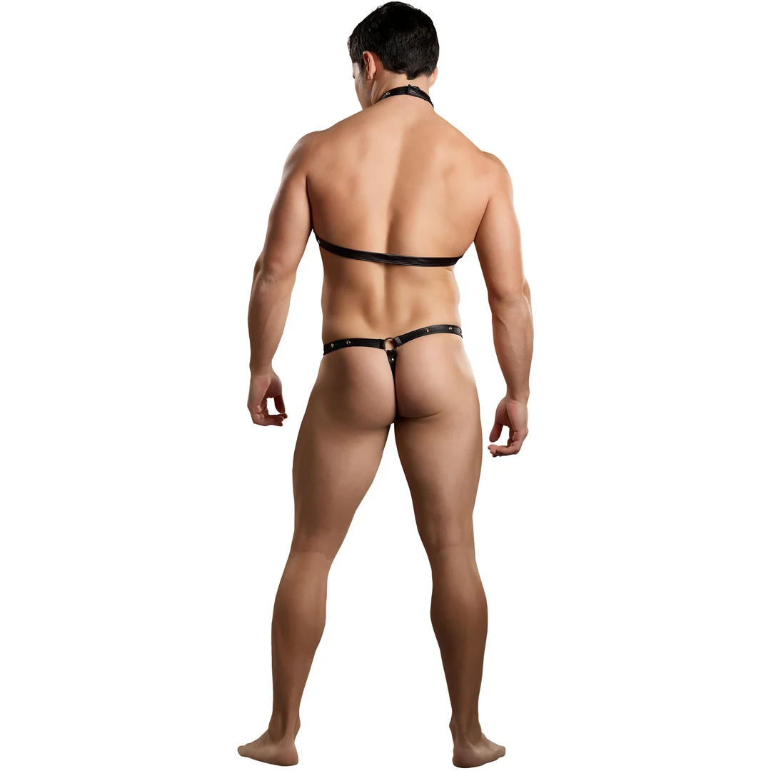 Tanga de hombre con arnés y choker para un look atrevido – Male Power - Imagen 3