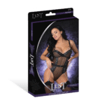 Body Phoenix con cadenas y ligueros, 2X, negro - Imagen 5