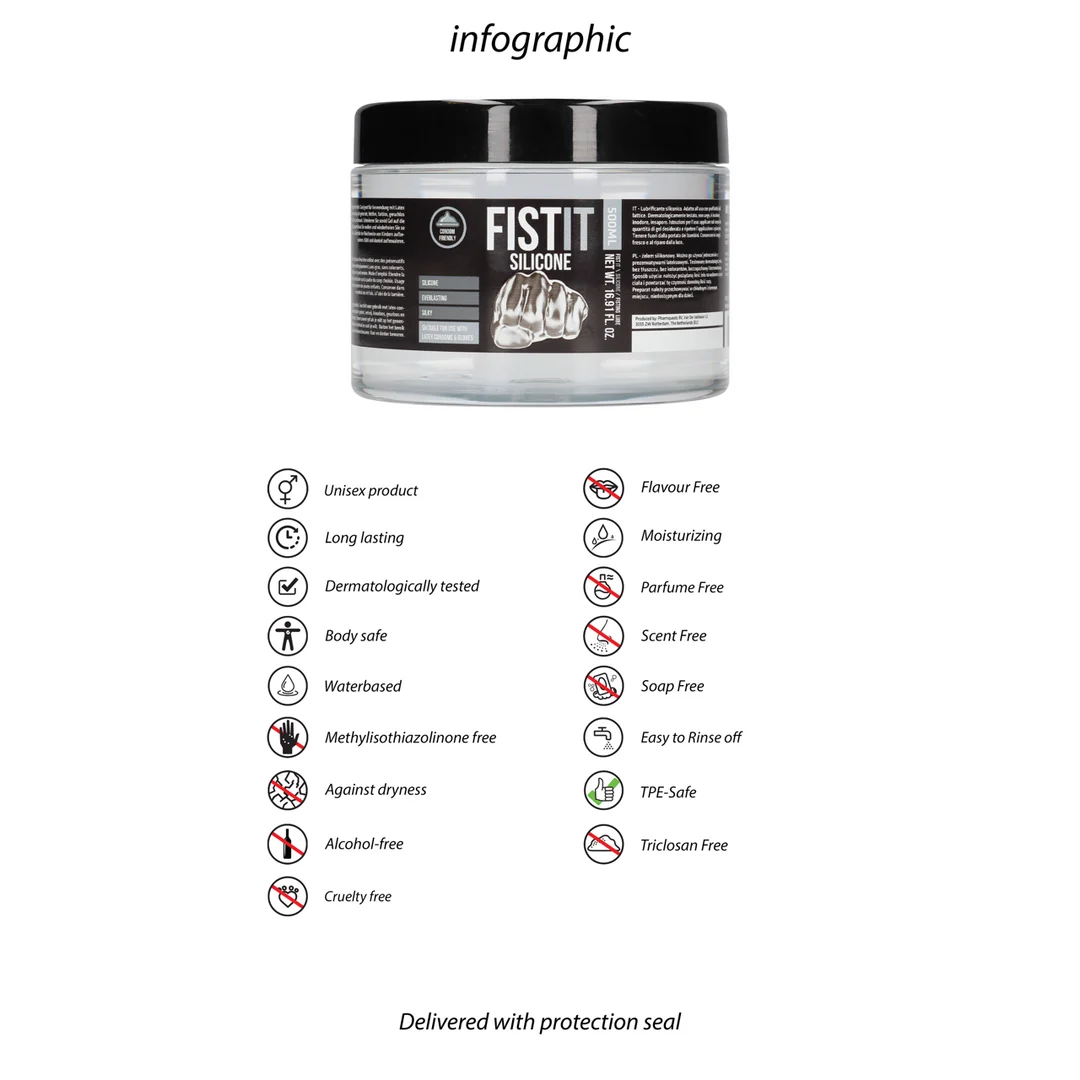 Lubricante de silicona, dermatológicamente testado y compatible con preservativos de látex, sin perfume y sin sabor, 500 ml, Fist It by Shots - Imagen 5