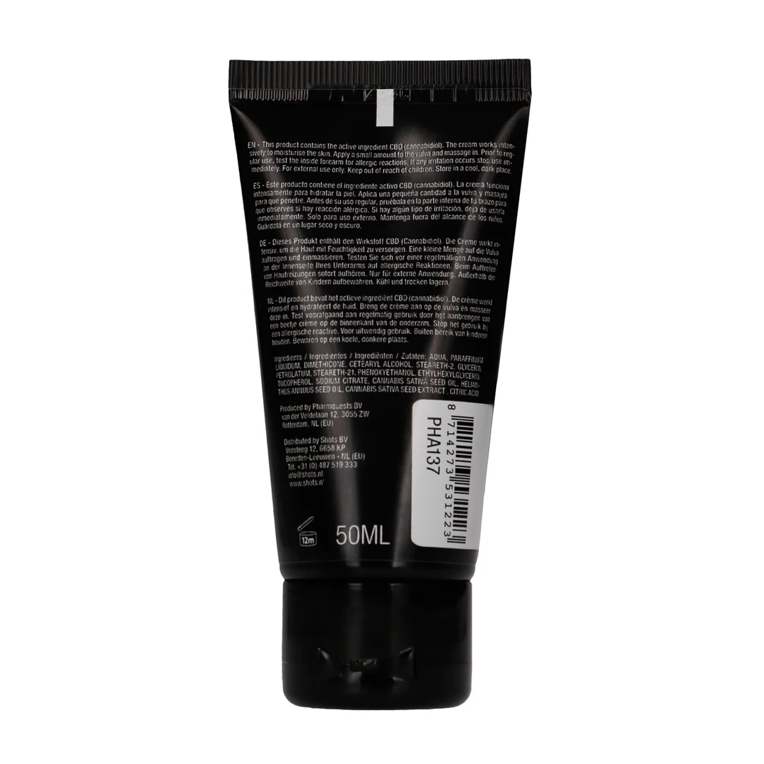 Lubricante neutro, crema masturbatoria con CBD para la vulva, sin perfume ni sabor, 50 ml, Pharmquests by Shots - Imagen 2