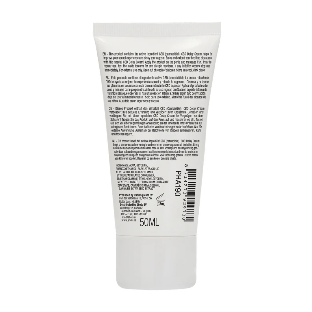 Crema retardante natural Pharmquests con CBD 50 ml - Imagen 2