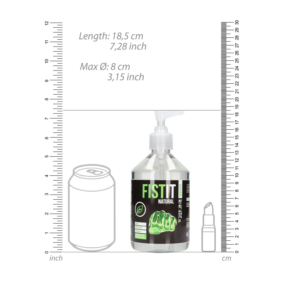 Lubricante de base acuosa, fórmula natural y vegana, sin perfume y sin sabor, 500 ml, Fist It by Shots - Imagen 4