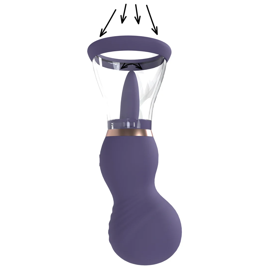 Extra para hombres con copas suaves: bomba recargable para vulva y pecho, morada, probador - Imagen 14