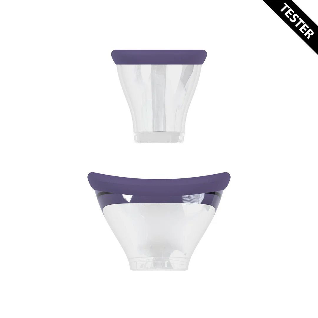 Extra para hombres con copas suaves: bomba recargable para vulva y pecho, morada, probador - Imagen 3