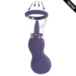 Extra para hombres con copas suaves: bomba recargable para vulva y pecho, morada, probador - Imagen 4