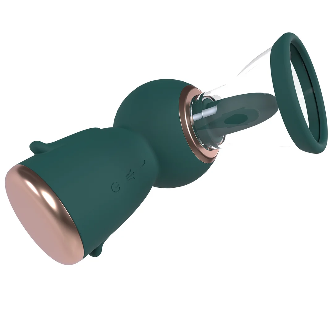 Bomba para pecho y vulva con copas cómodas – Bomba recargable para vulva y pecho - Verde bosque - Tester - Imagen 4