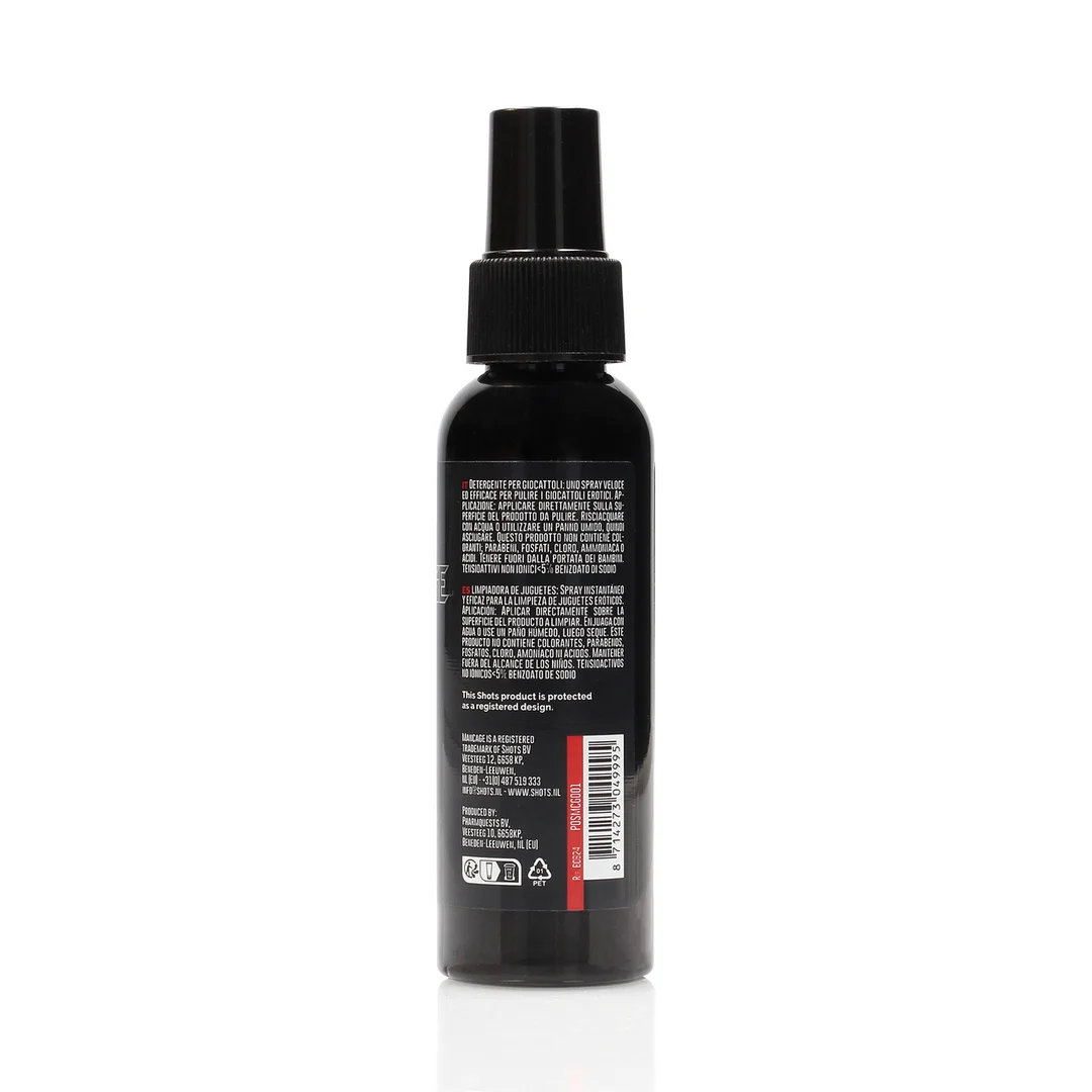Limpiador de juguetes – Spray espumoso para limpiar juguetes eróticos – ManCage by Shots – 100 ml - Imagen 2
