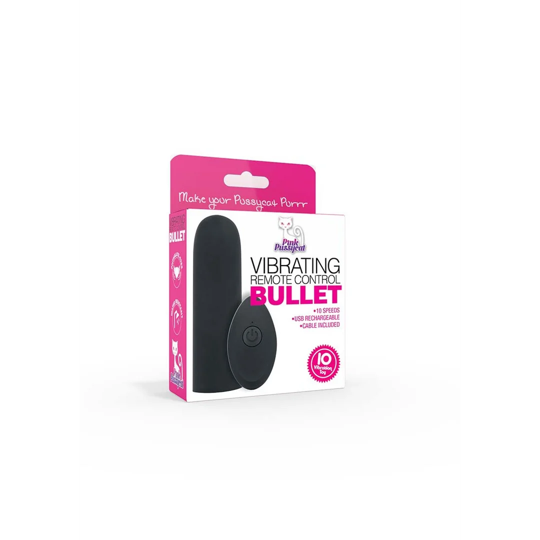 Vibrador bullet con control remoto, negro, Pink Pussycat Pink Pussycat - Imagen 1
