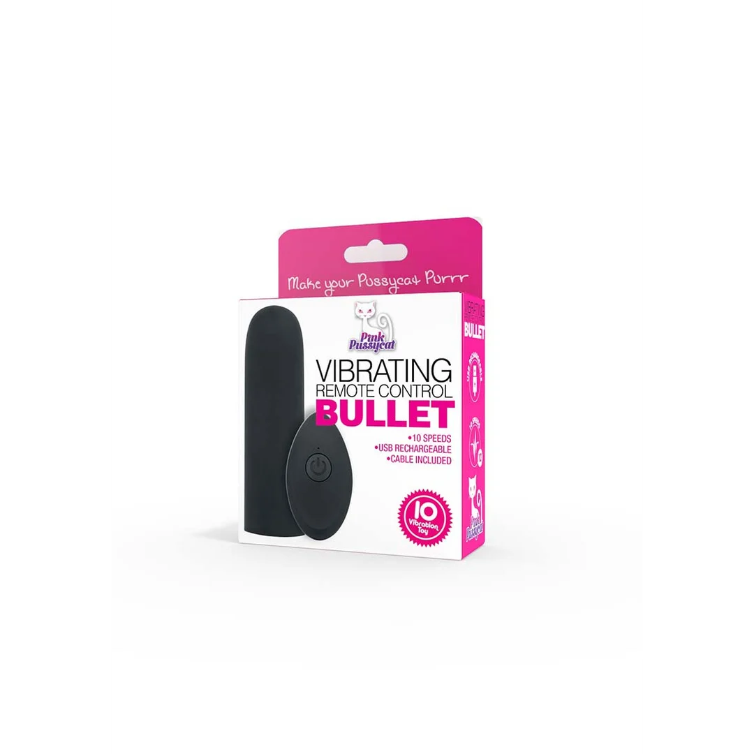 Vibrador bullet con control remoto, negro, Pink Pussycat Pink Pussycat - Imagen 2