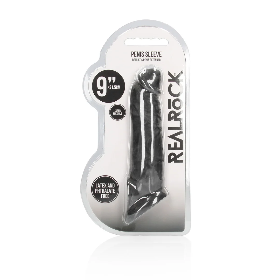 REA107BLK_1 Funda para el pene RealRock 9 / 23 cm - Imagen 1