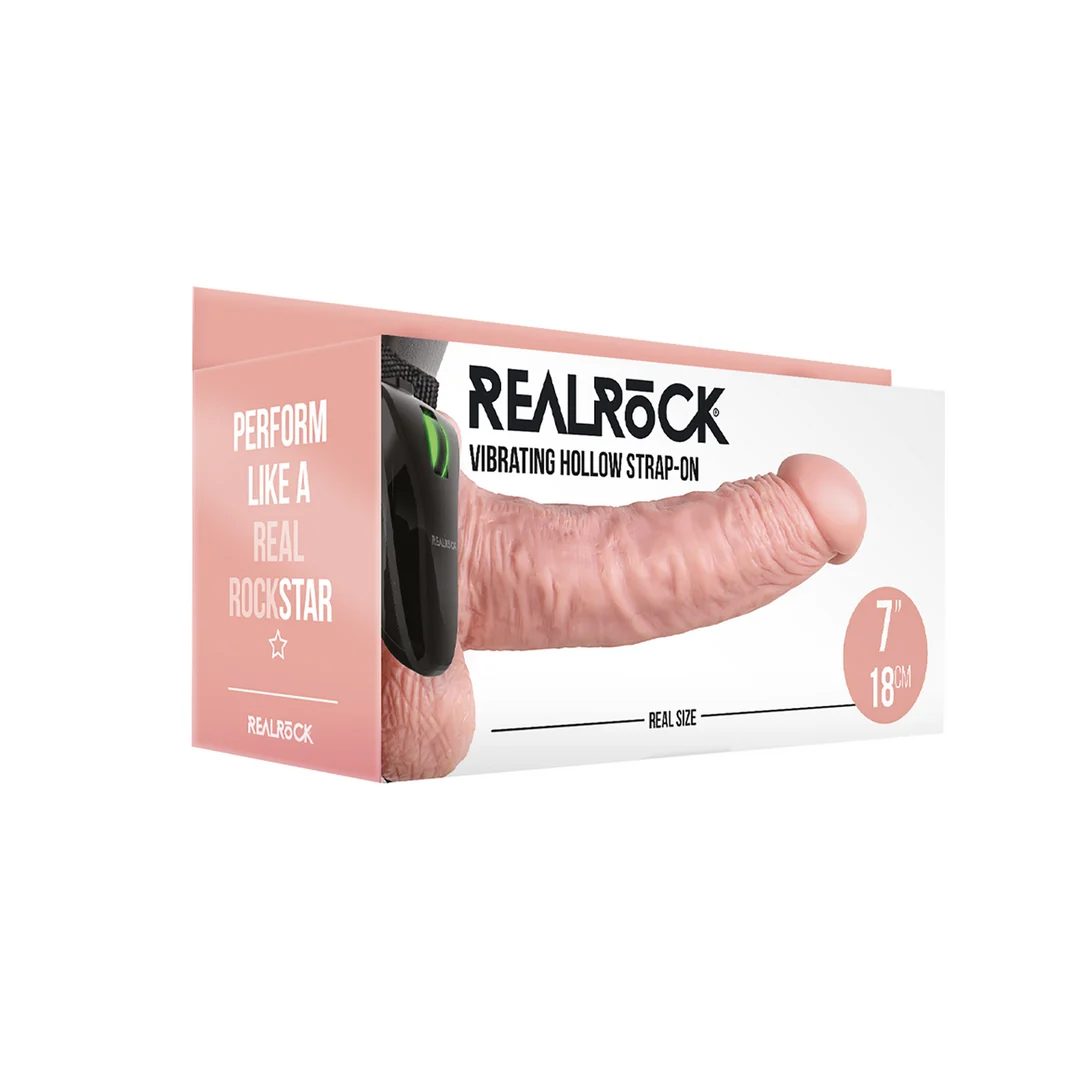Arnés hueco vibrador RealRock con testículos - Imagen 1
