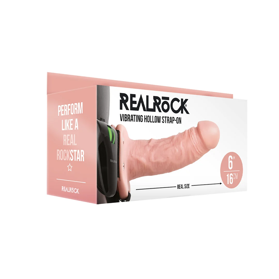REA138FLE_1_1 Vibrador · strap on hueco vibrador con correa ajustable · RealRock RealRock by Shots - Imagen 1